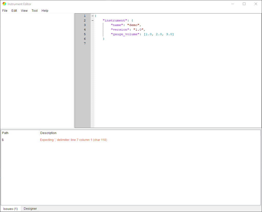 Editor Issues Window