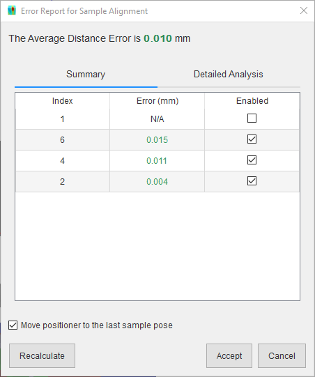 Alignment error dialog after fixing order