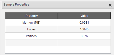 Mesh sample properties dialog