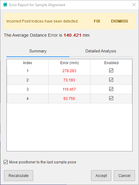 Alignment error dialog with wrong order