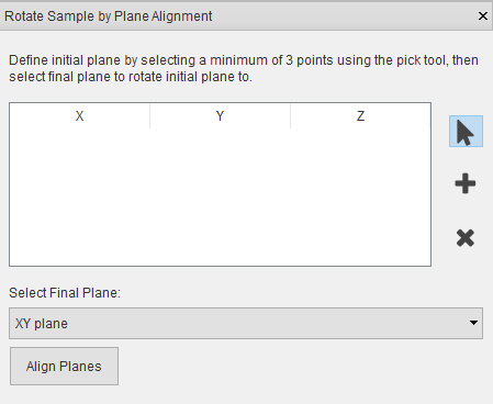 Rotate Sample by Plane Alignment Window