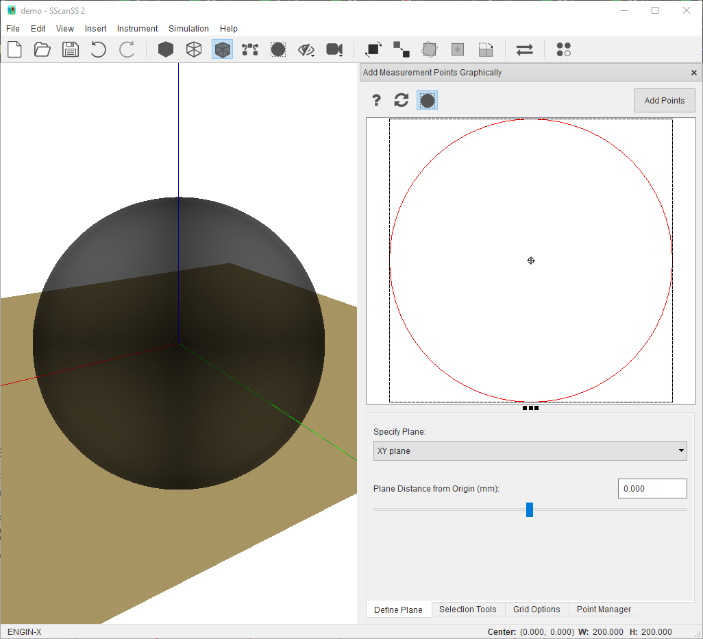 Graphical selection Window