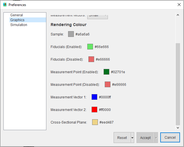 Preference dialog
