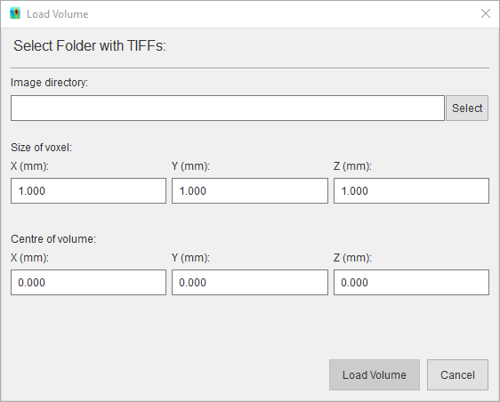 Load volume dialog